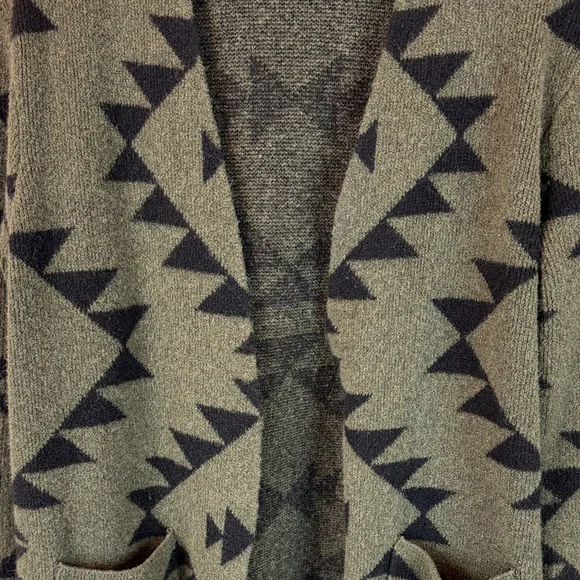 Frye Olive and Black Patterned Cardigan - Picture 4 of 11
